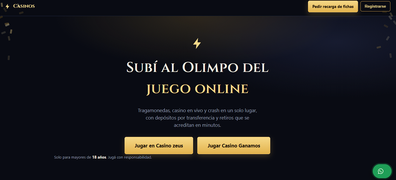 Plataforma de casino y recargas en línea